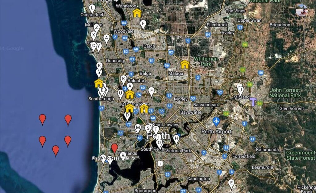 Google map of Perth builders.